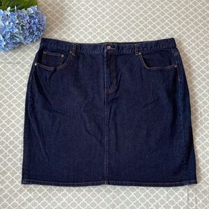 LRL Dark Denim Pencil Skirt 22W